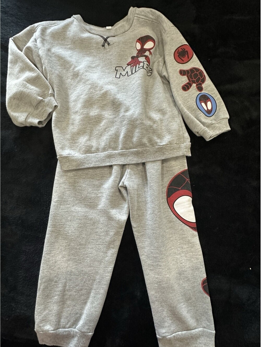Marvel Spider-Man Boys Gray Fleece Sweatshirt & Pants 2-Piece Set Size 4